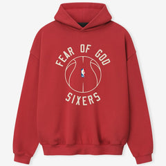 Philadelphia 76ers Fear of God x Barkley L. Hendricks Unisex 90's Hoodie Red