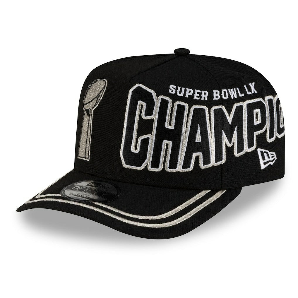 Seattle Seahawks New Era Super Bowl LX Champions Parade A-Frame 9FIFTY Snapback Hat - Black - NFL