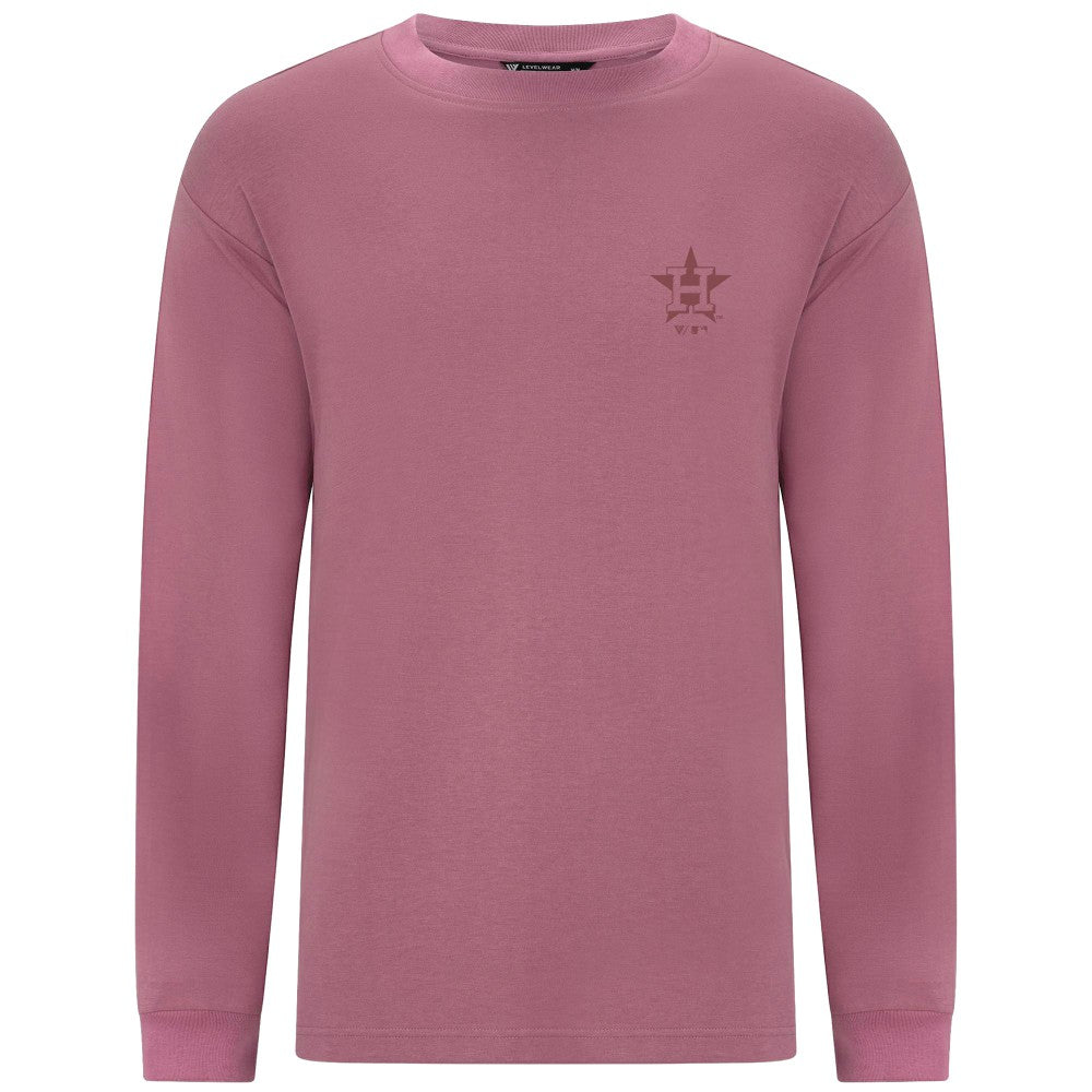 Houston Astros Levelwear Bridal Rose Luxe Signature Long Sleeve T-Shirt Outlet