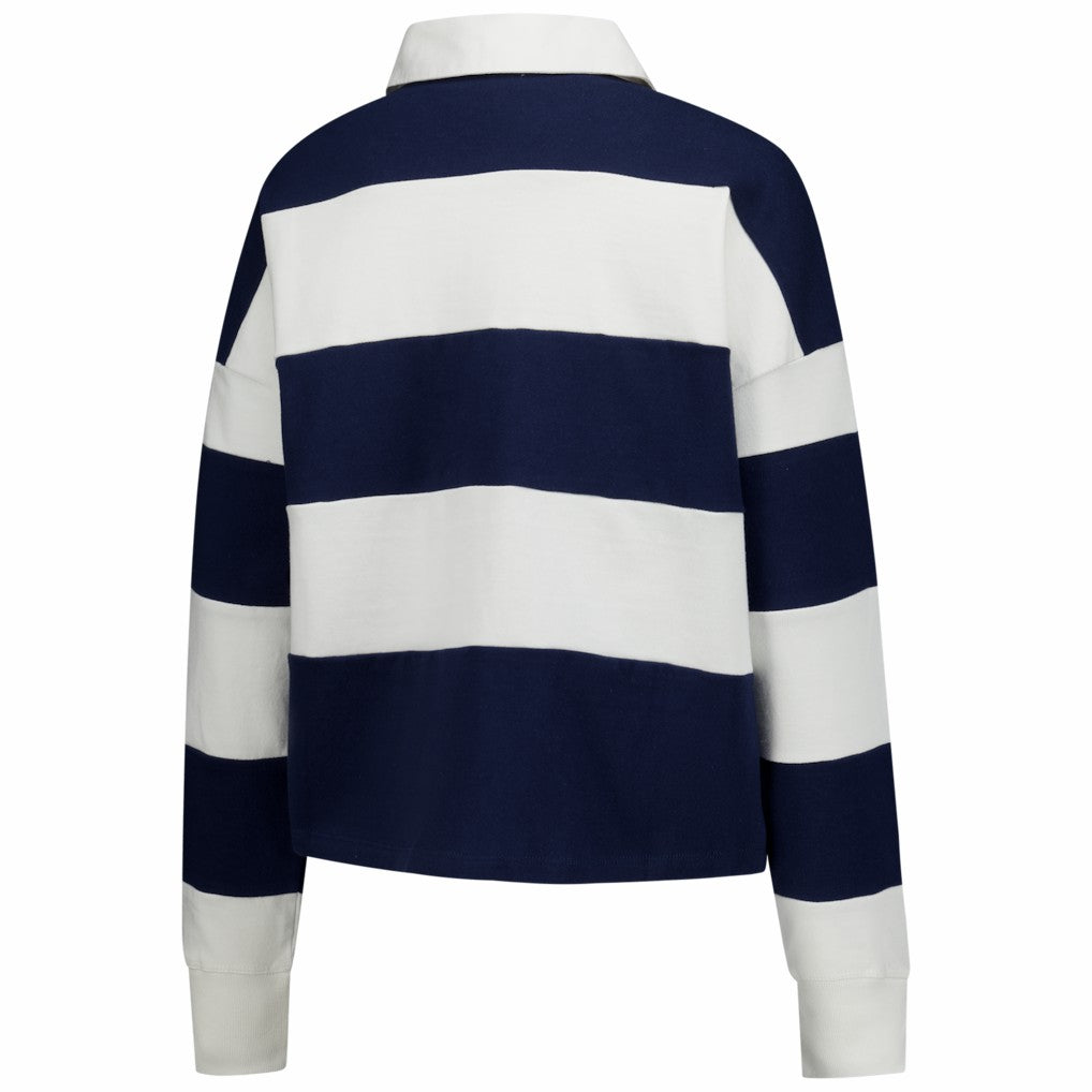 New England Patriots '47 Women's Clubhouse Hall Raven Rugby Long Sleeve T-Shirt - Navy/White - 47 brand