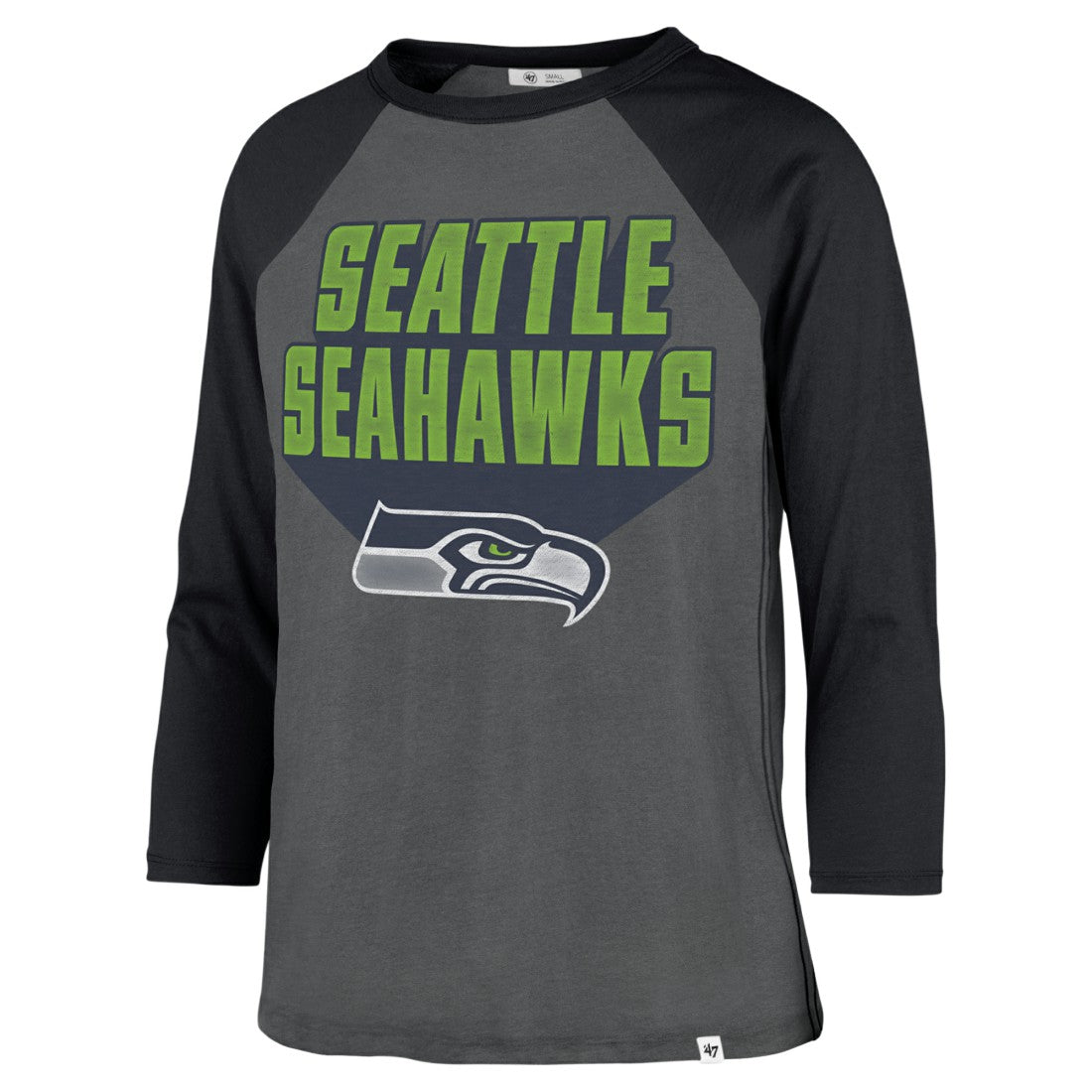 Seattle Seahawks '47 Women's Jetset Ava Raglan Long Sleeve T-Shirt - Charcoal - 47 brand