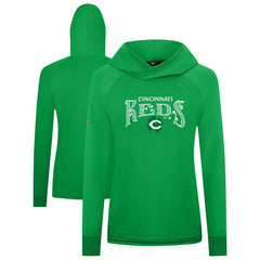 Cincinnati Reds Levelwear Women's St. Patrick's Day Slender Raglan Hoodie for sale
