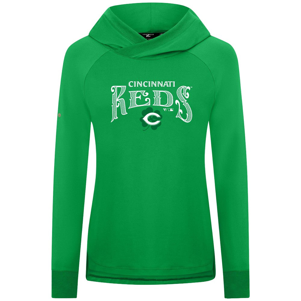 Cincinnati Reds Levelwear Women's St. Patrick's Day Slender Raglan Hoodie for sale