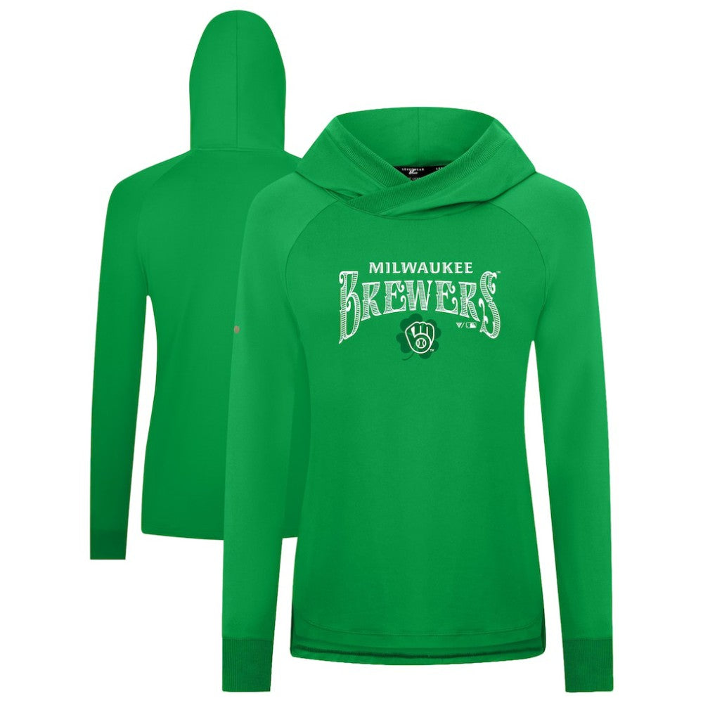 Milwaukee Brewers Levelwear Women's St. Patrick's Day Slender Raglan Hoodie Online