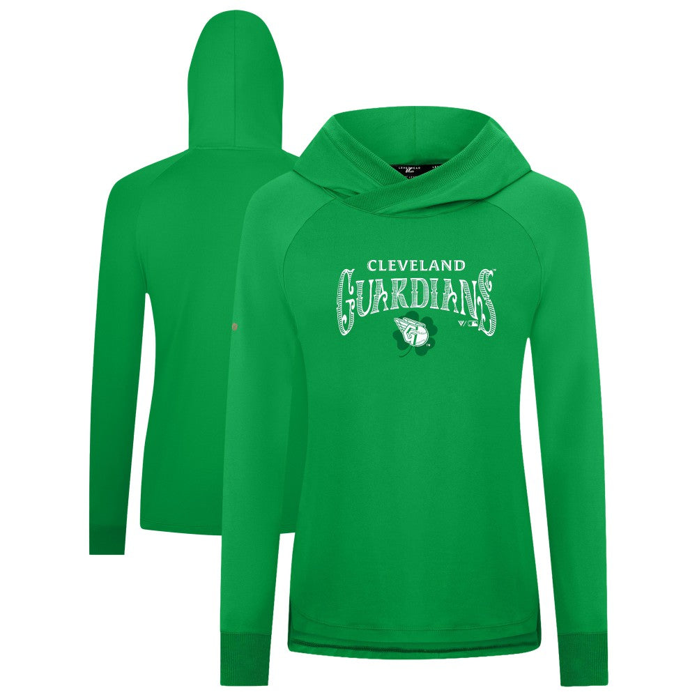 Cleveland Guardians Levelwear Women's St. Patrick's Day Slender Raglan Hoodie for sale