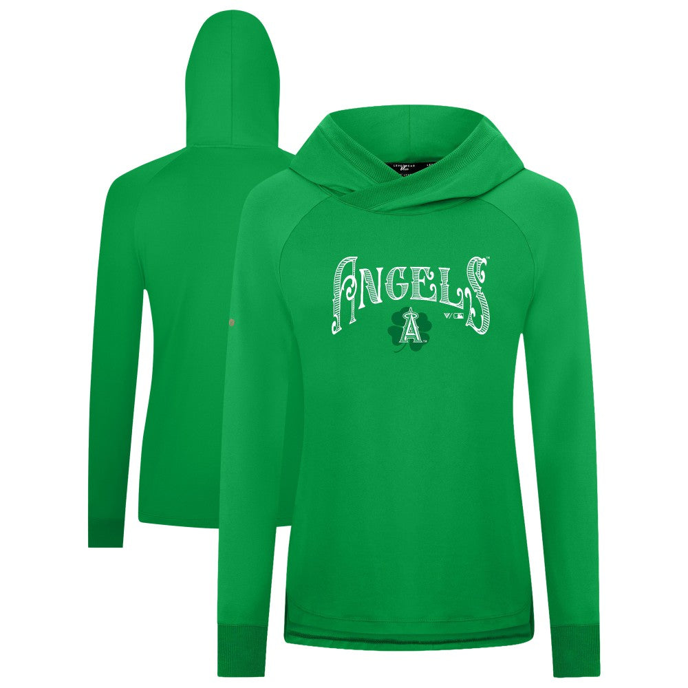 Los Angeles Angels Levelwear Women's St. Patrick's Day Slender Raglan Hoodie for sale