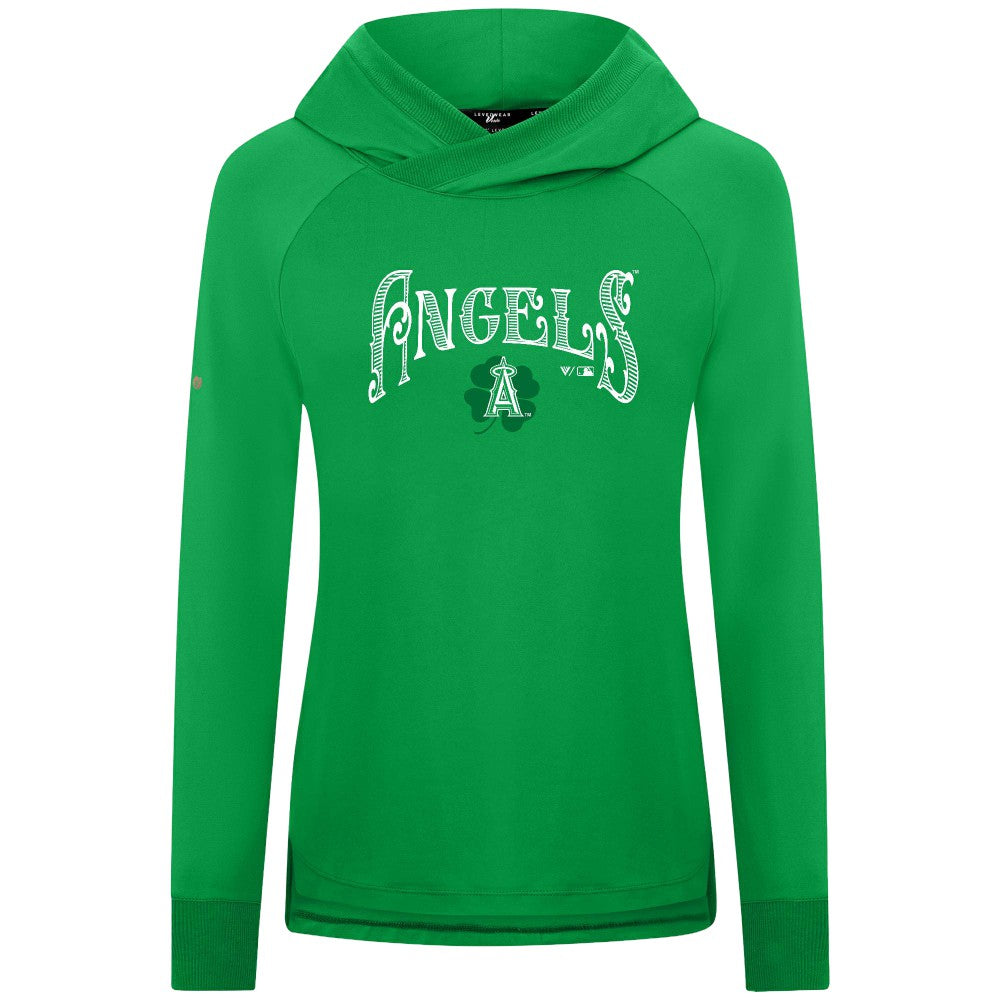 Los Angeles Angels Levelwear Women's St. Patrick's Day Slender Raglan Hoodie for sale