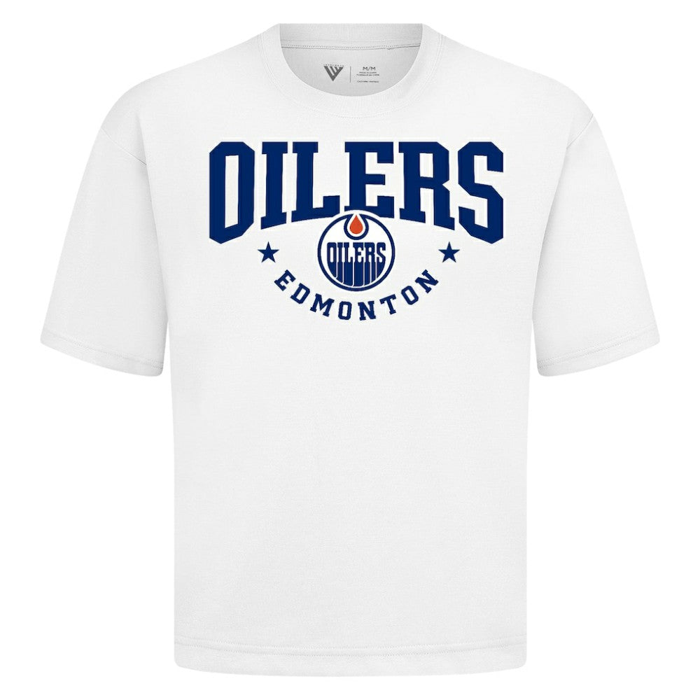 Edmonton Oilers Levelwear Luxe Signature Knit T-Shirt - White | NHL sale