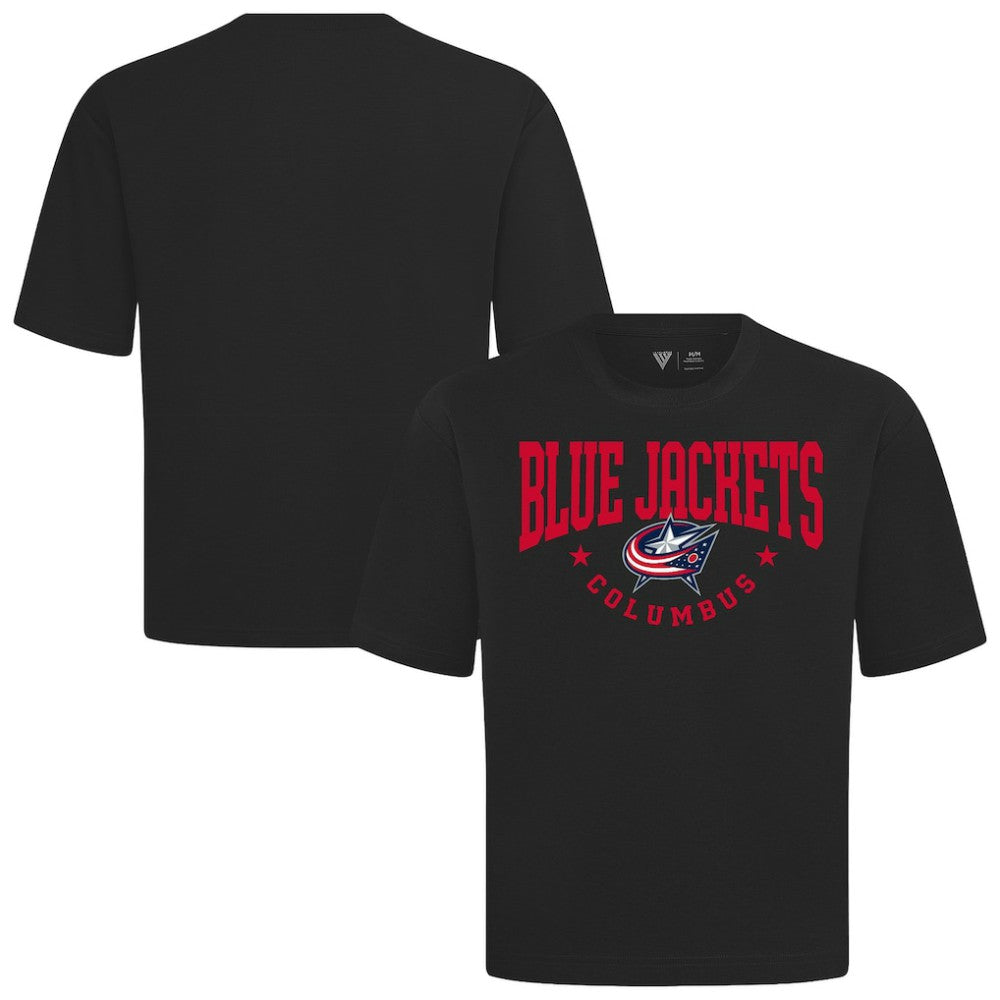 Columbus Blue Jackets Levelwear Luxe Signature Knit T-Shirt - Black | NHL Clearance