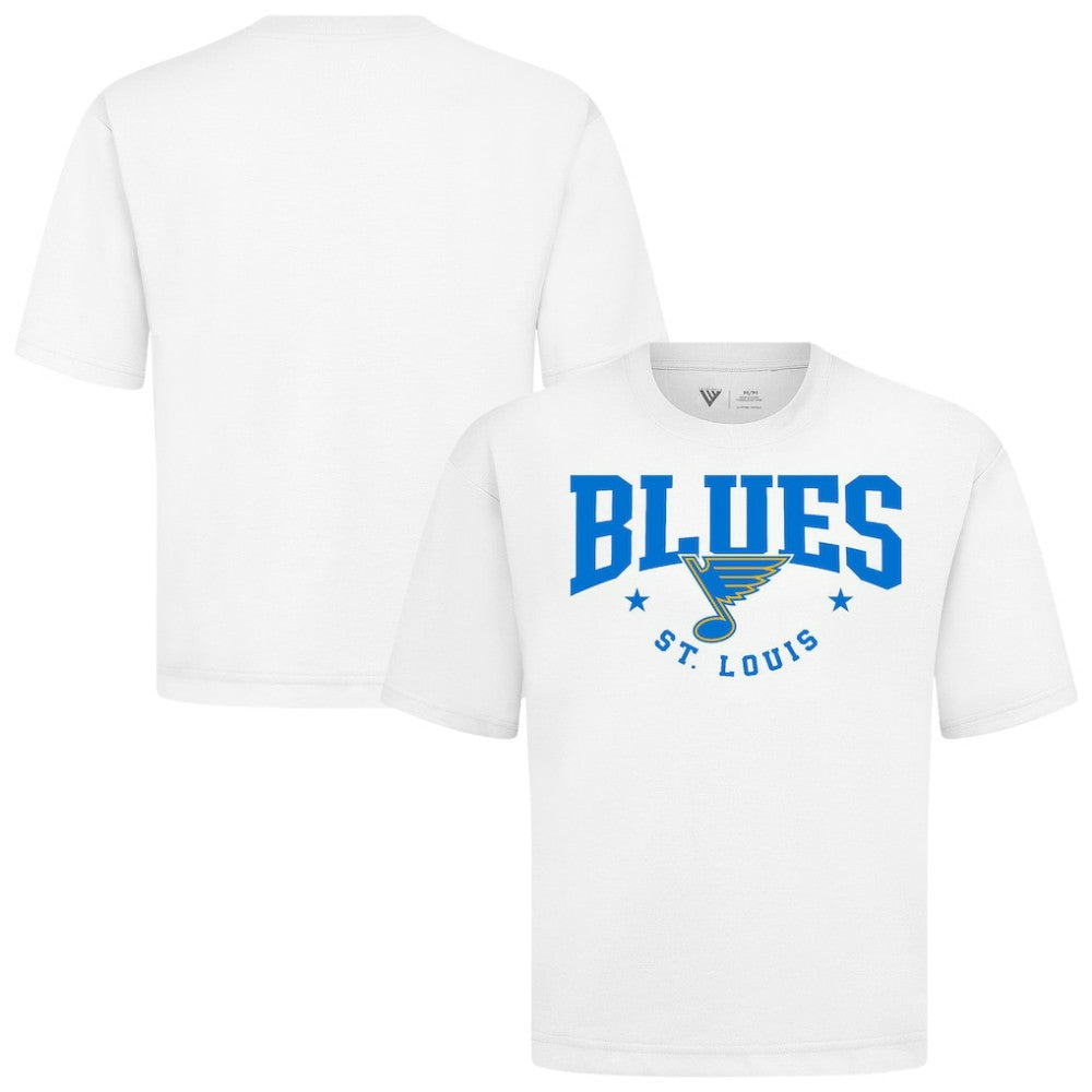 St. Louis Blues Levelwear Luxe Signature Knit T-Shirt - White | NHL Lifestyle