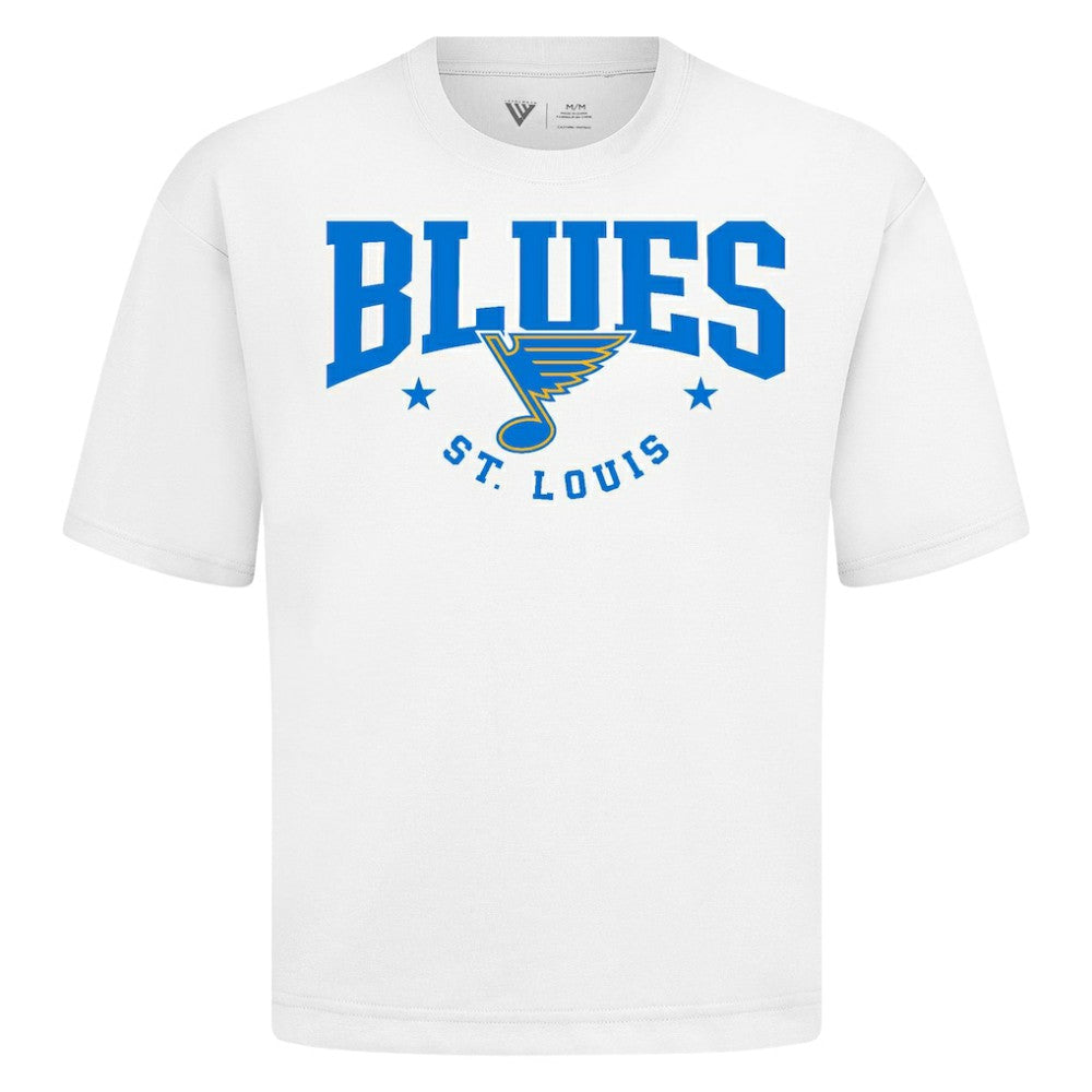 St. Louis Blues Levelwear Luxe Signature Knit T-Shirt - White | NHL Lifestyle
