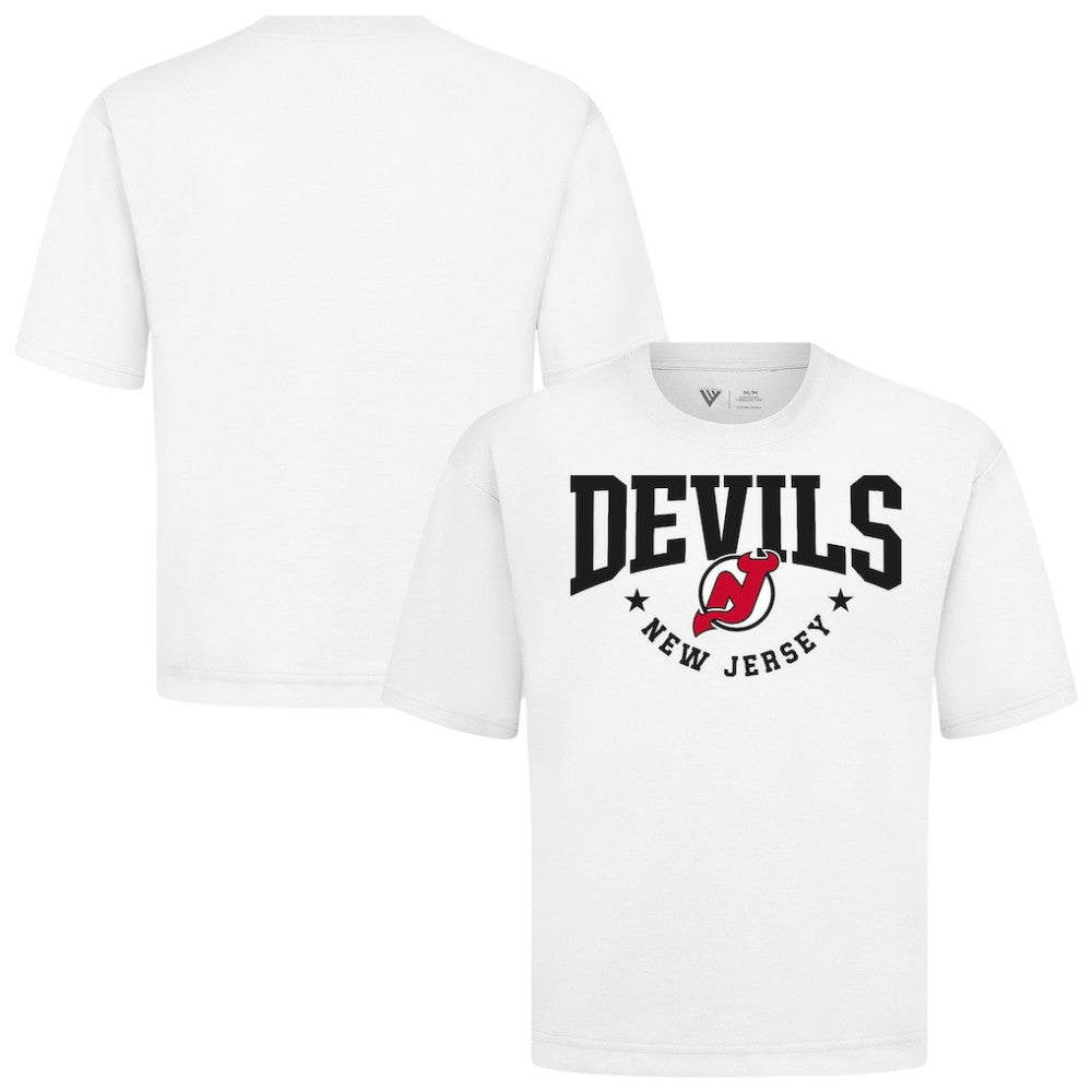 New Jersey Devils Levelwear Luxe Signature Knit T-Shirt - White | NHL on sale