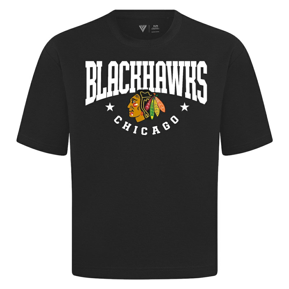 Chicago Blackhawks Levelwear Luxe Signature Knit T-Shirt - Black | NHL Clearance