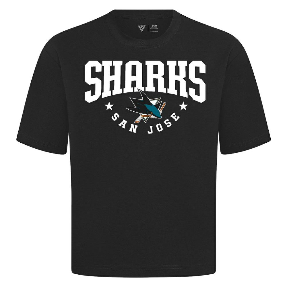 San Jose Sharks Levelwear Luxe Signature Knit T-Shirt - Black | NHL Lifestyle