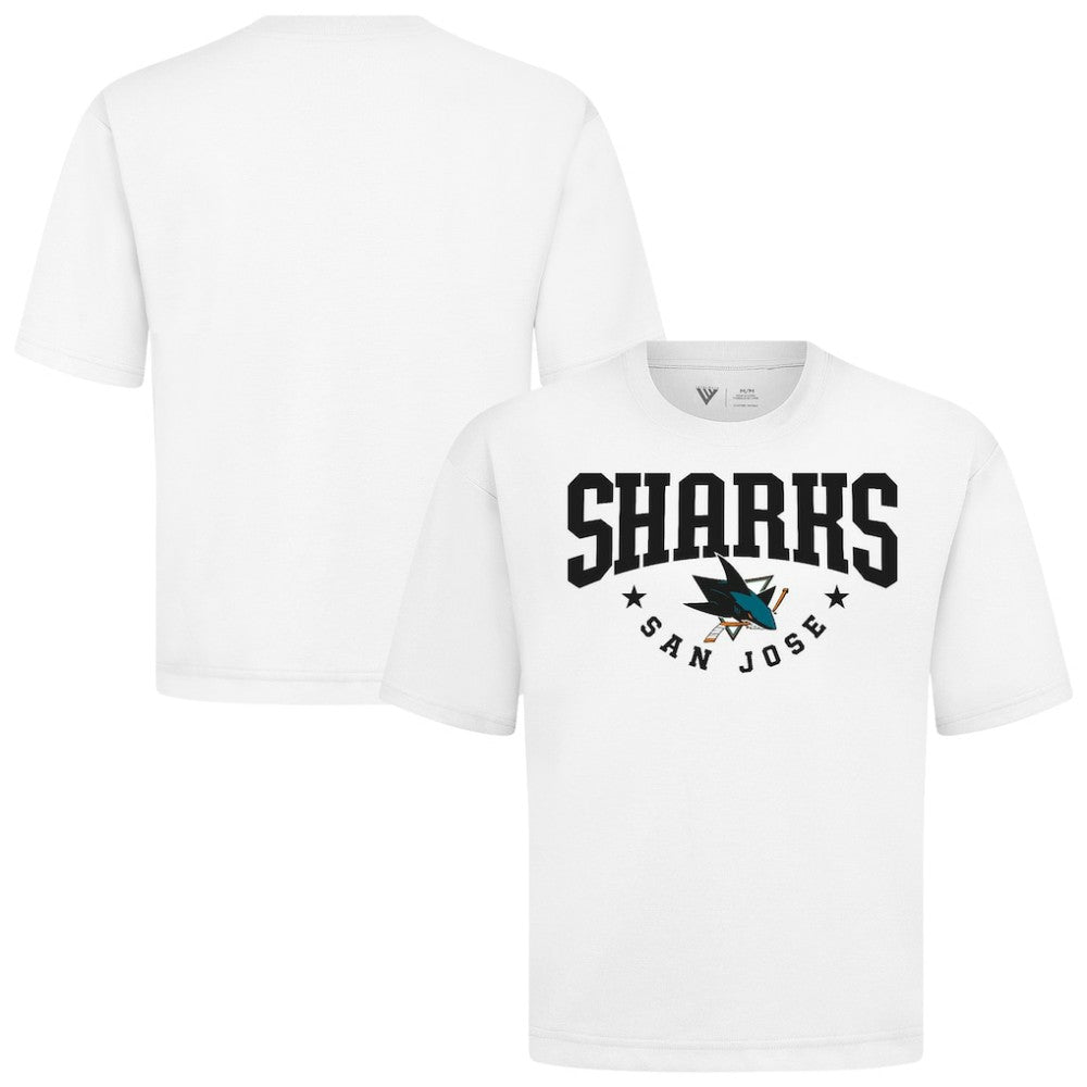 San Jose Sharks Levelwear Luxe Signature Knit T-Shirt - White | NHL Lifestyle