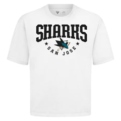 San Jose Sharks Levelwear Luxe Signature Knit T-Shirt - White | NHL Lifestyle