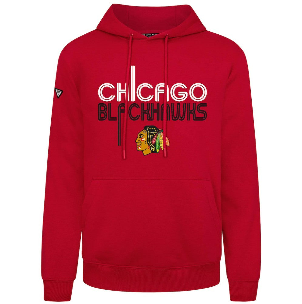 Chicago Blackhawks Levelwear Podium Lanes Hoodie - Red | NHL Lifestyle