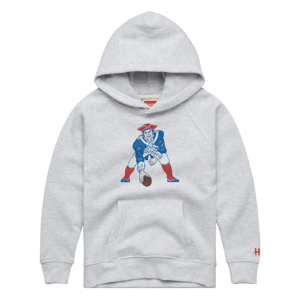 New England Patriots Homage Youth 1979 Tri-Blend Hoodie - Ash - NFL
