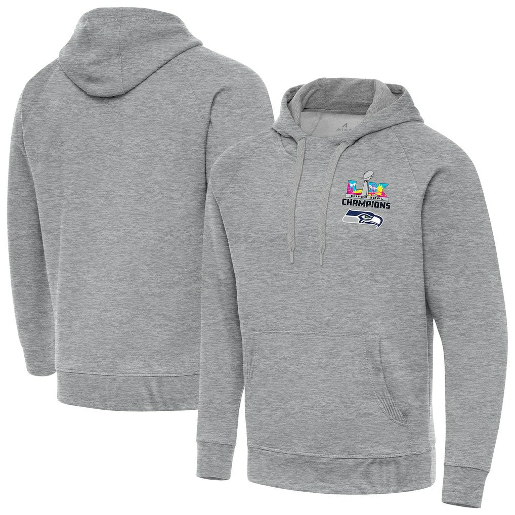 Seattle Seahawks Antigua Super Bowl LX Champions Victory Hoodie - Heather Gray - NFL