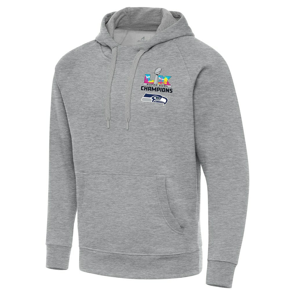 Seattle Seahawks Antigua Super Bowl LX Champions Victory Hoodie - Heather Gray - NFL
