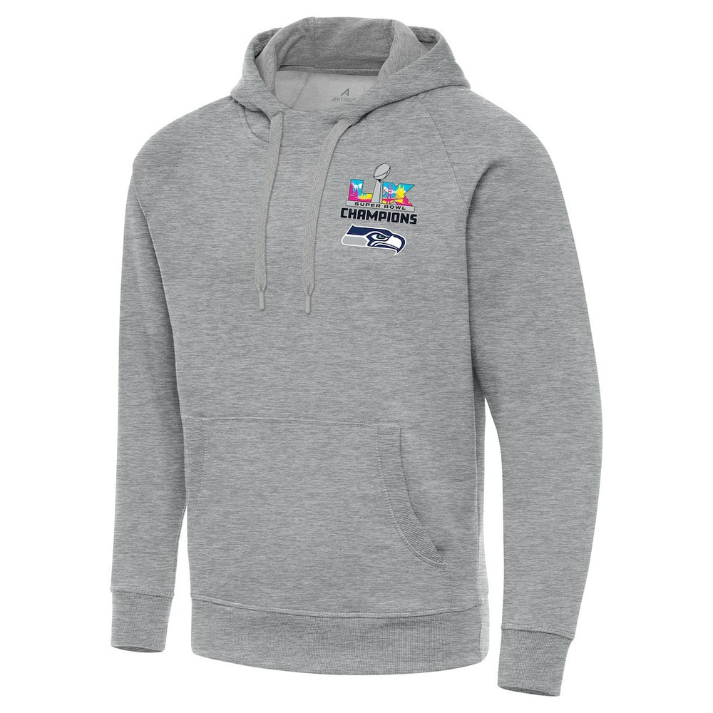 Seattle Seahawks Antigua Super Bowl LX Champions Victory Hoodie - Heather Gray - NFL