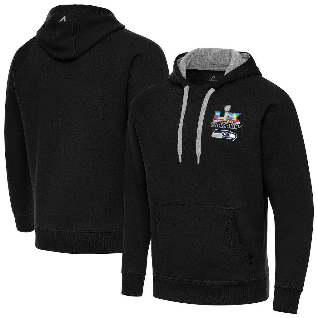 Seattle Seahawks Antigua Super Bowl LX Champions Victory Hoodie - Black - NFL