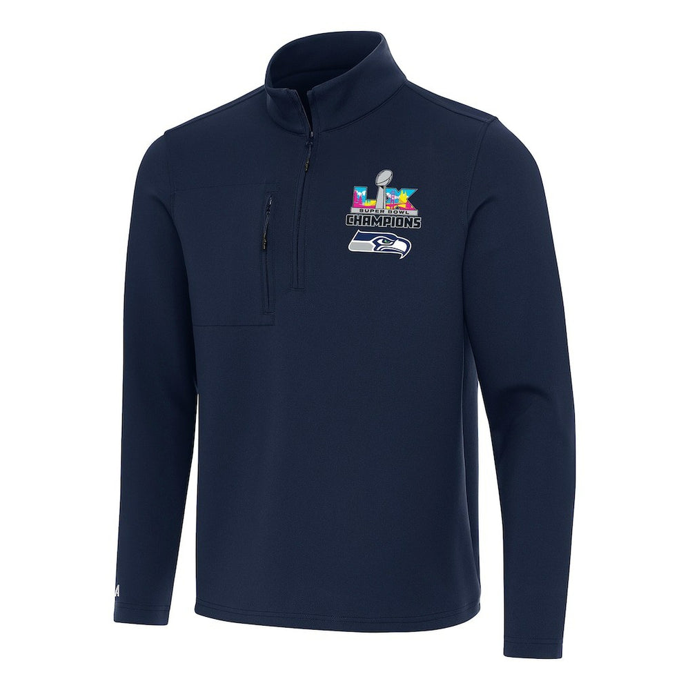 Seattle Seahawks Antigua Super Bowl LX Champions Insider Quarter-Zip Pullover - College Navy - NFL