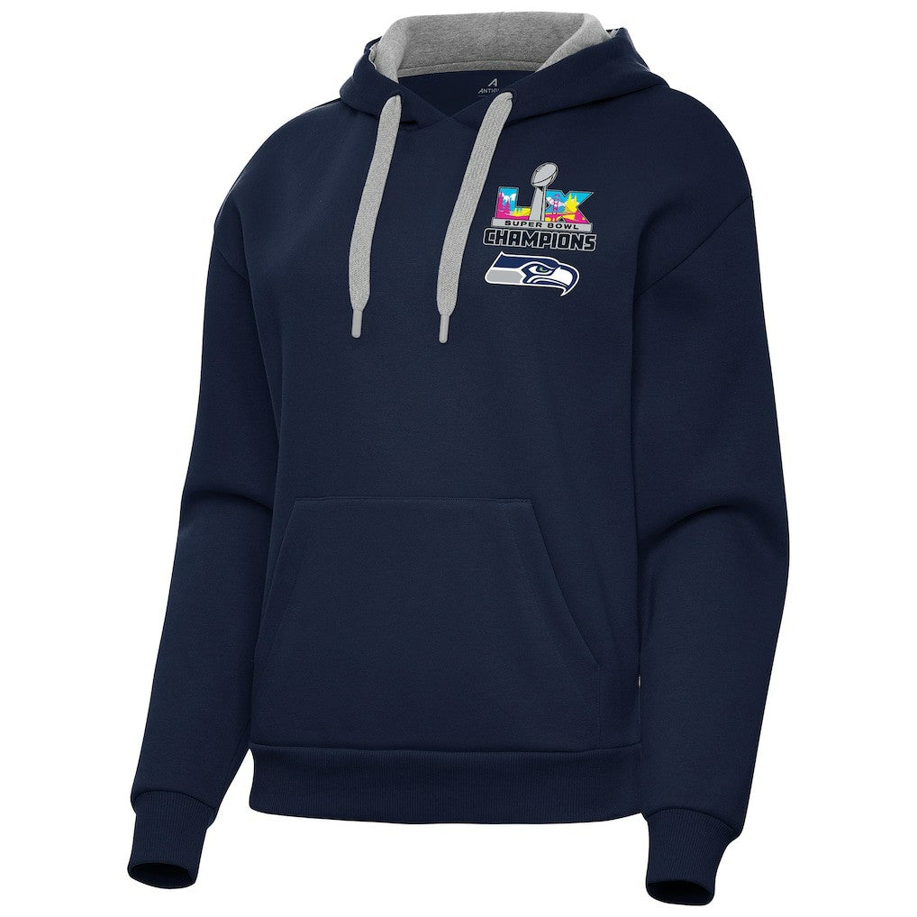 Seattle Seahawks Antigua Women's Super Bowl LX Champions Victory Hoodie - College Navy - NFL