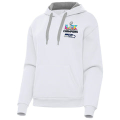 Seattle Seahawks Antigua Women's Super Bowl LX Champions Victory Hoodie - White - NFL
