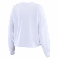 Seattle Seahawks WEAR by Erin Andrews Women's Super Bowl LX Champions Cropped Long Sleeve T-Shirt - White - NFL