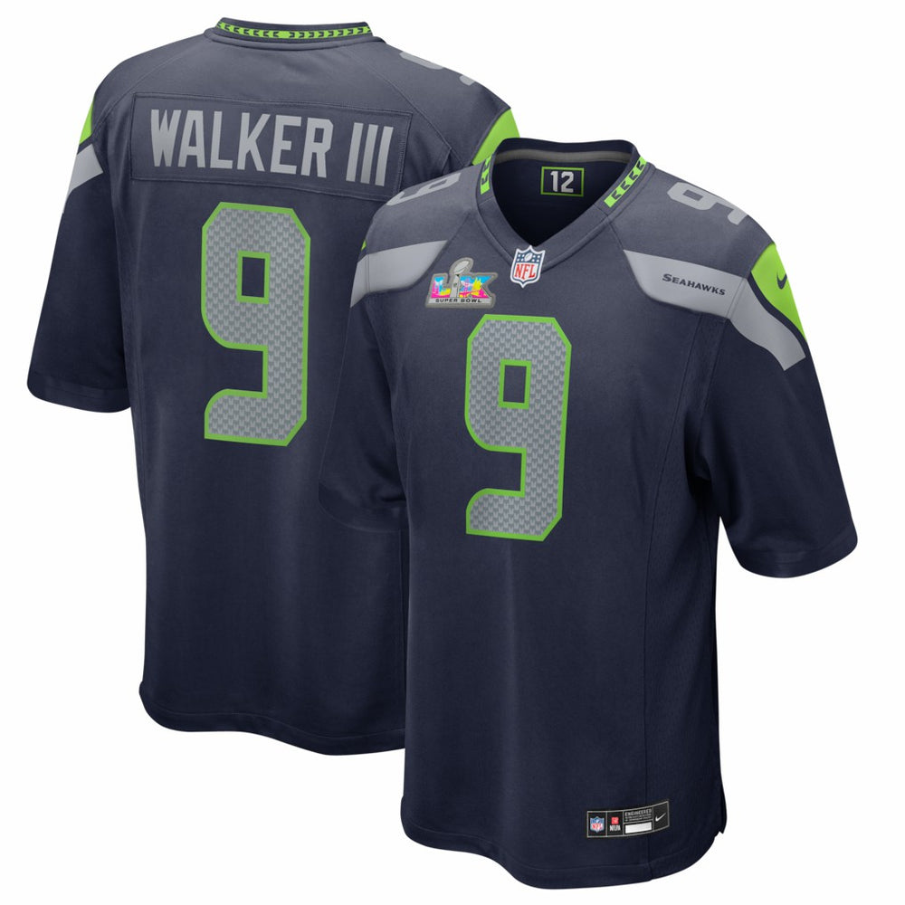 Kenneth Walker III Seattle Seahawks Super Bowl LX Patch Game Jersey - College Navy - Nike