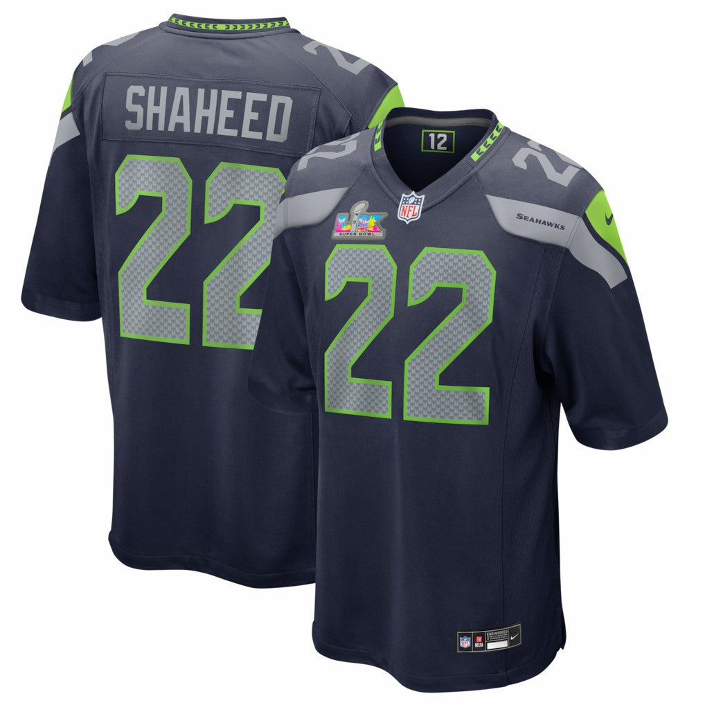 Rashid Shaheed Seattle Seahawks Super Bowl LX Patch Game Jersey - College Navy - Nike