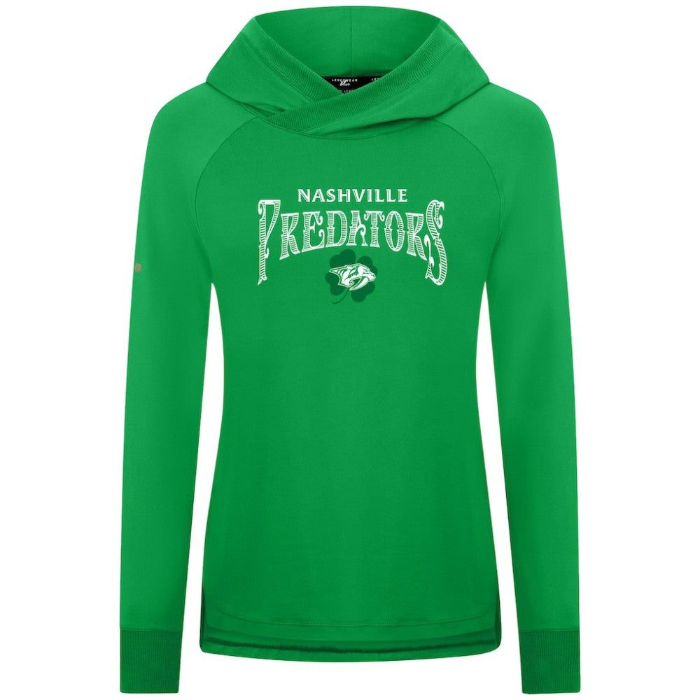 Nashville Predators Levelwear Women's St. Patrick's Day Slender Raglan Hoodie - Kelly Green | NHL online