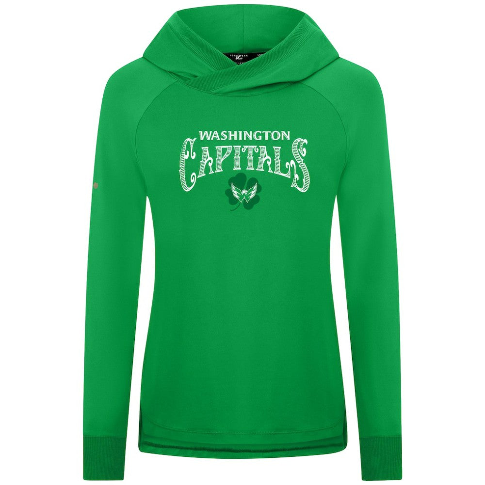 Washington Capitals Levelwear Women's St. Patrick's Day Slender Raglan Hoodie - Kelly Green | NHL online