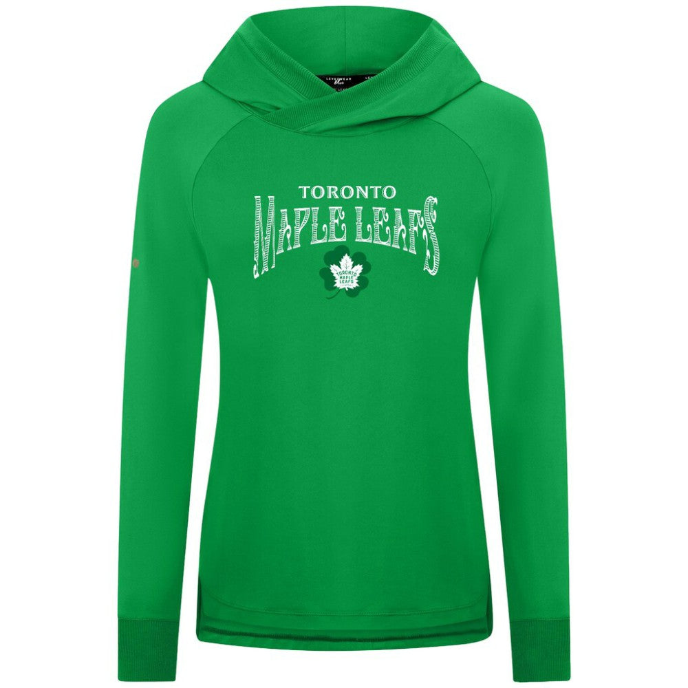 Toronto Maple Leafs Levelwear Women's St. Patrick's Day Slender Raglan Hoodie - Kelly Green | NHL near me