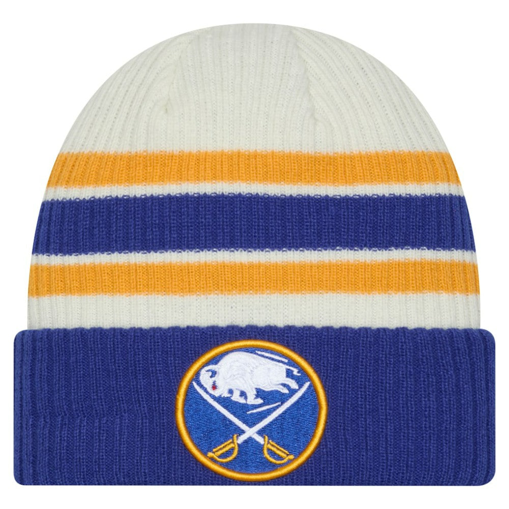 Buffalo Sabres New Era Vintage Cuffed Knit Hat - Cream/Royal | New Era sale
