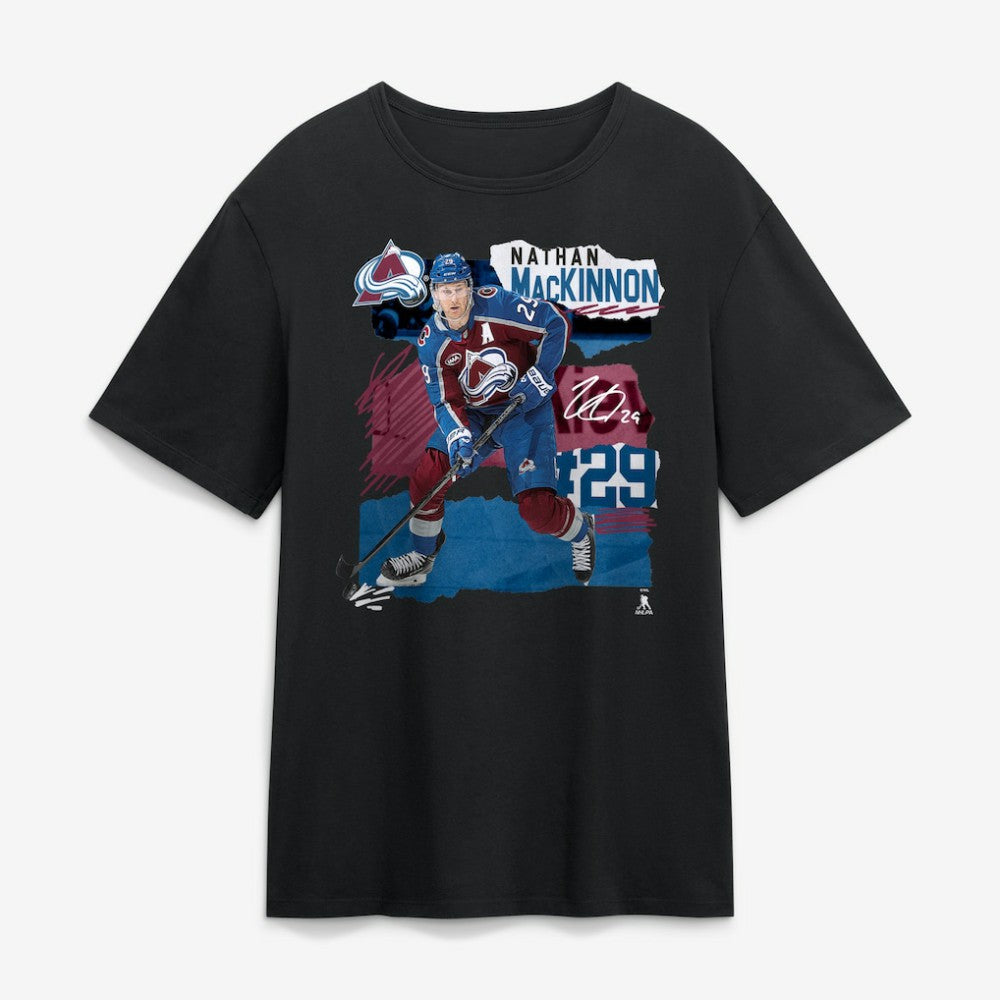 Nathan MacKinnon Colorado Avalanche Fresh Ice T-Shirt - Black | NHL near me