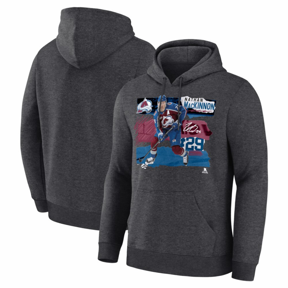 Nathan MacKinnon Colorado Avalanche Fresh Ice Hoodie - Charcoal | NHL Clearance