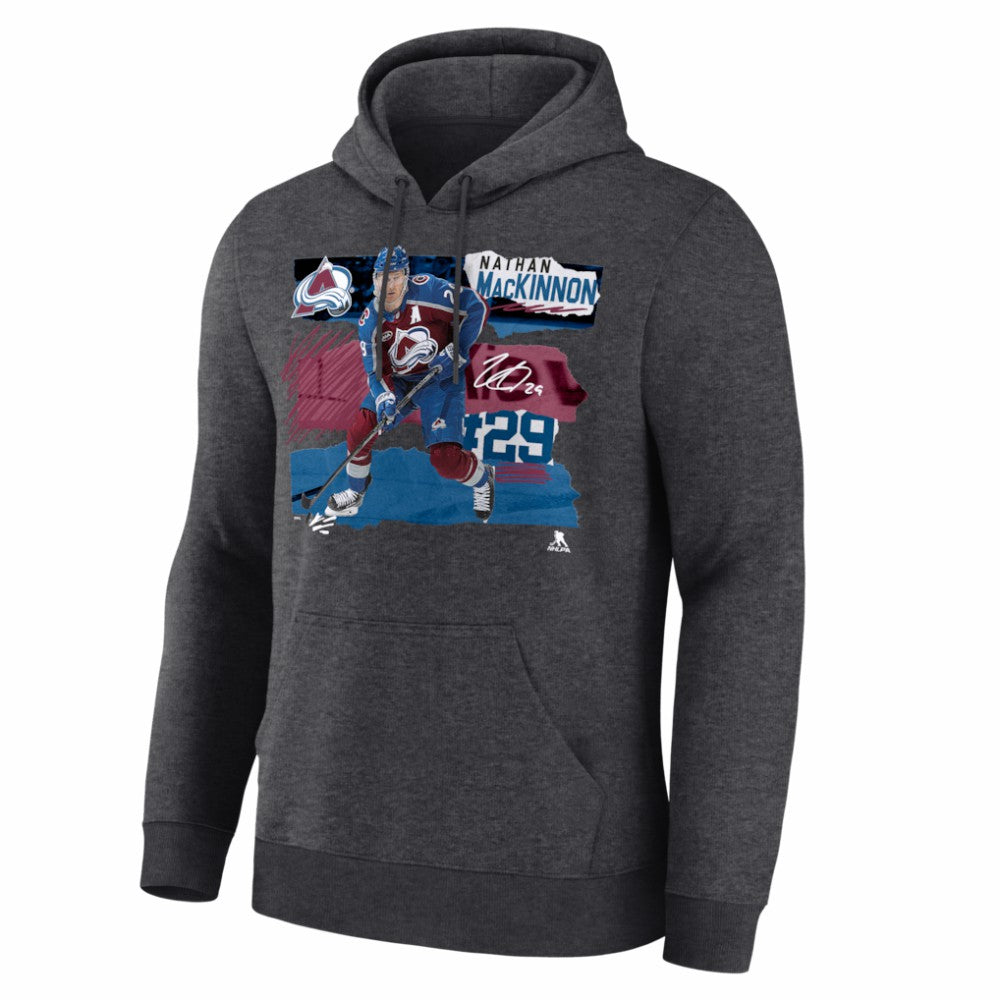 Nathan MacKinnon Colorado Avalanche Fresh Ice Hoodie - Charcoal | NHL Clearance