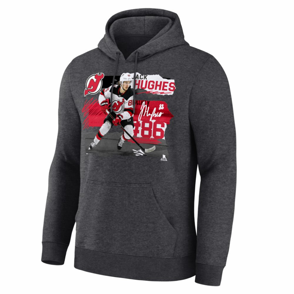 Jack Hughes New Jersey Devils Fresh Ice Hoodie - Charcoal | NHL online