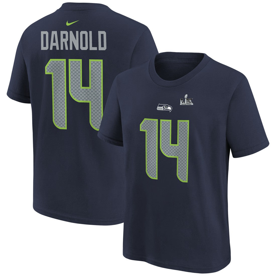 Sam Darnold Seattle Seahawks Youth Super Bowl LX Name & Number T-Shirt - College Navy - Nike
