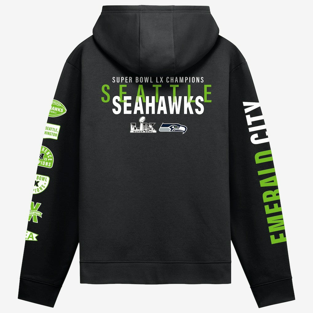 Seattle Seahawks Super Bowl LX Champions Four Piece Hoodie - Black - Fanatics