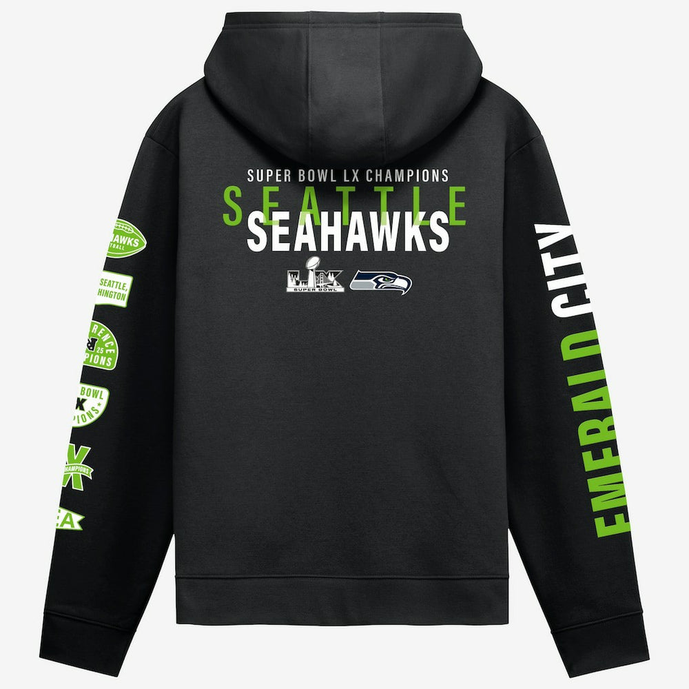 Seattle Seahawks Super Bowl LX Champions Four Piece Hoodie - Black - Fanatics