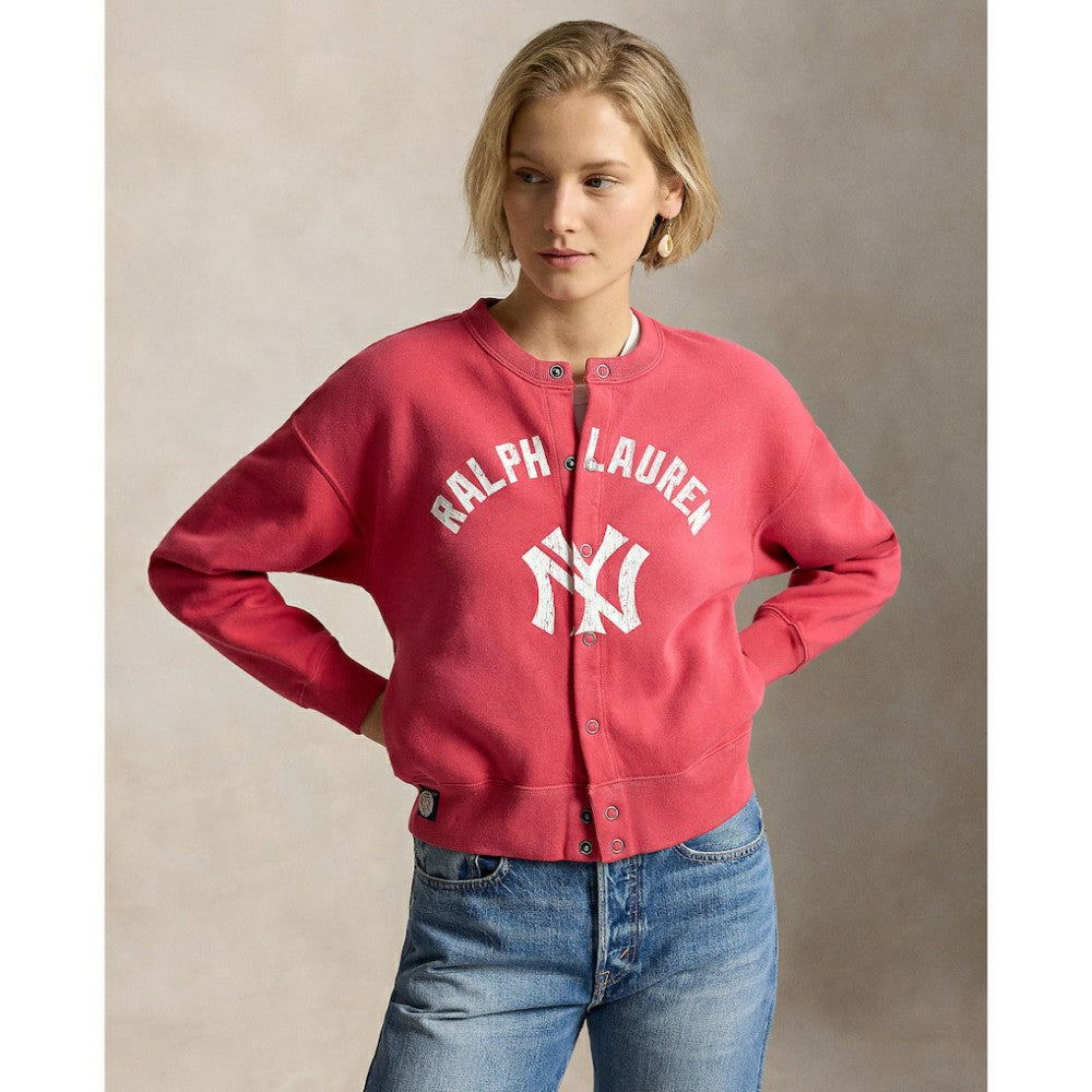 Yankees Polo Ralph Lauren Women's Seasonal Knit Full-Snap Cardigan Outlet