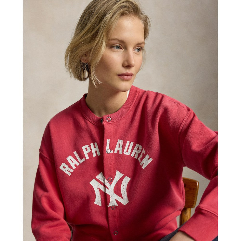 Yankees Polo Ralph Lauren Women's Seasonal Knit Full-Snap Cardigan Outlet