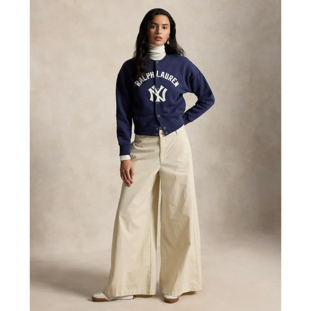 Yankees Polo Ralph Lauren Women's Seasonal Knit Full-Snap Cardigan for sale