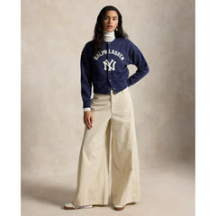 Yankees Polo Ralph Lauren Women's Seasonal Knit Full-Snap Cardigan for sale