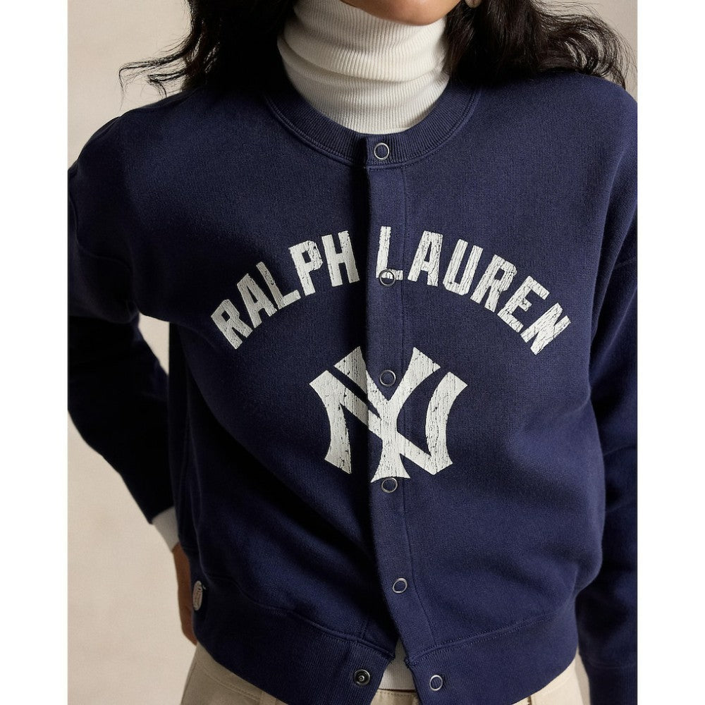 Yankees Polo Ralph Lauren Women's Seasonal Knit Full-Snap Cardigan for sale