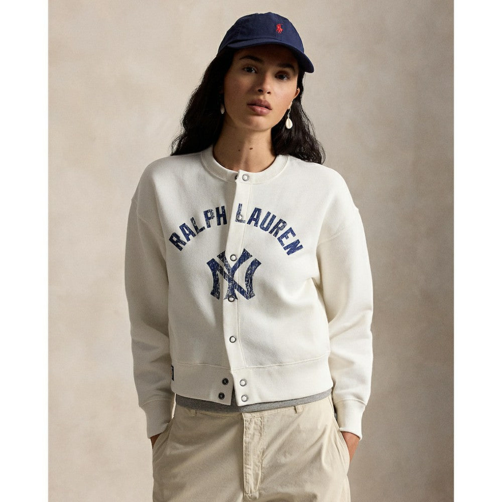 Yankees Polo Ralph Lauren Women's Seasonal Knit Full-Snap Cardigan for sale