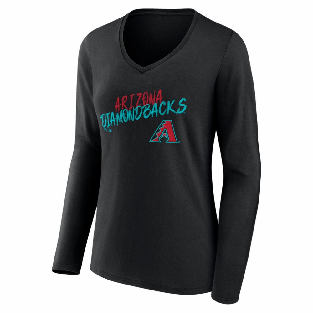 Arizona Diamondbacks Women's Hustle Personalized Name & Number Long Sleeve V-Neck T-Shirt Discount